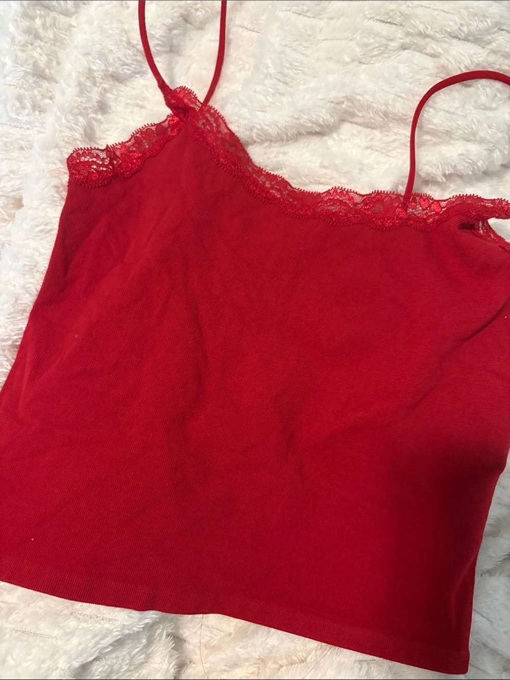 Garage Red Lace-Trim Camisole - Picture 4 of 6